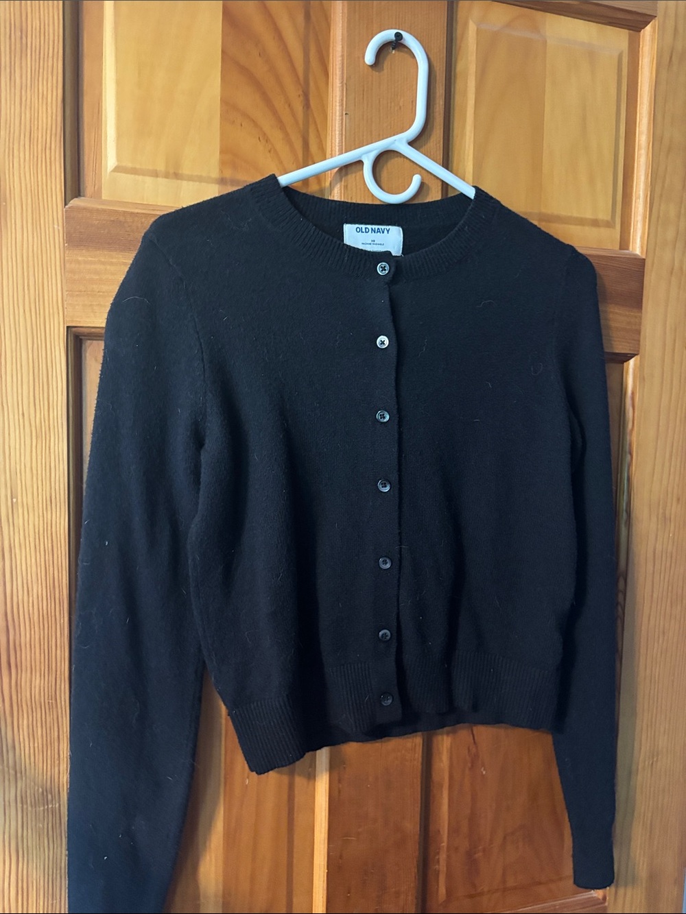 Old Navy Black Button-Front Crewneck Cardigan